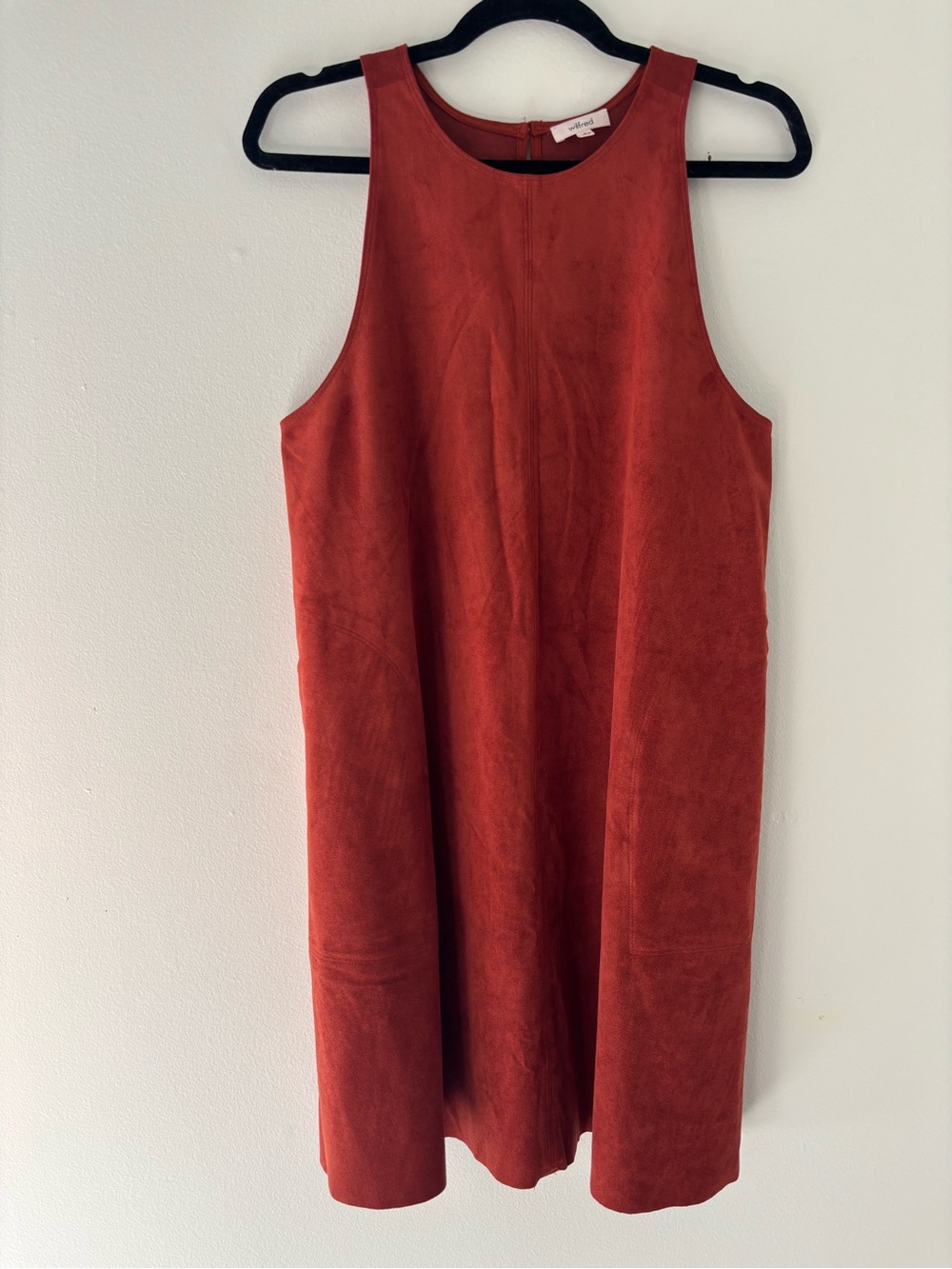 Wilfred Sleeveless Rust Suede Shift Dress